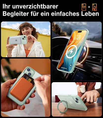 TORRAS Ostand iPhone 15 Hülle MagSafe Militärschutz Stoßfest Grün