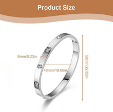 Damen Armband Edelstahl Zirkonia 6mm breit Armspange Gravur