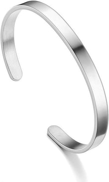 Edelstahl Armreif Oval Verstellbar Silber Paare Geschenk