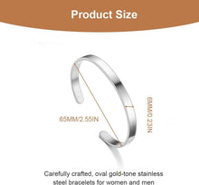 Edelstahl Armreif Armband Paare Oval Verstellbar Silber