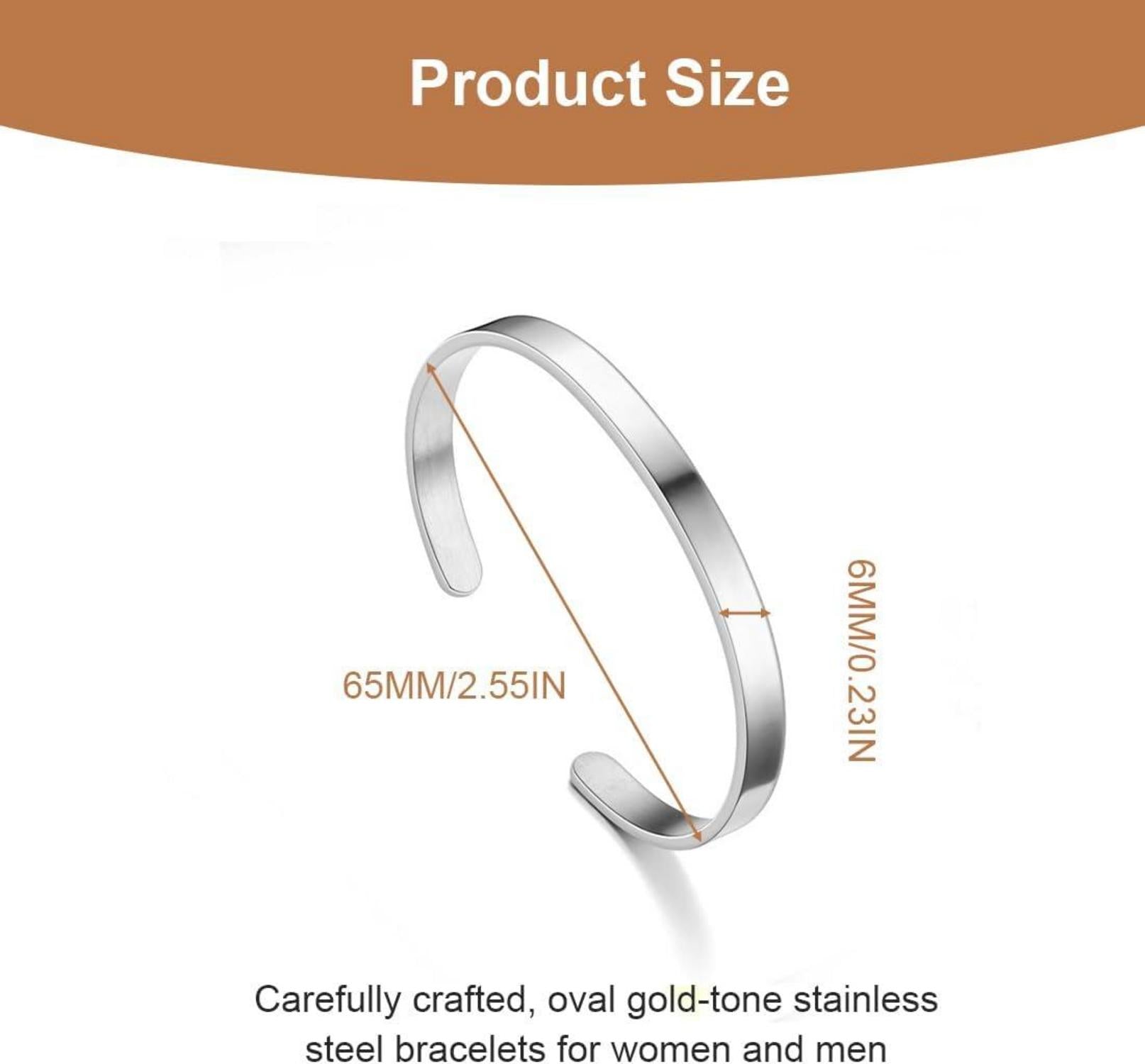 Edelstahl Armreif Armband Paare Oval Verstellbar Silber