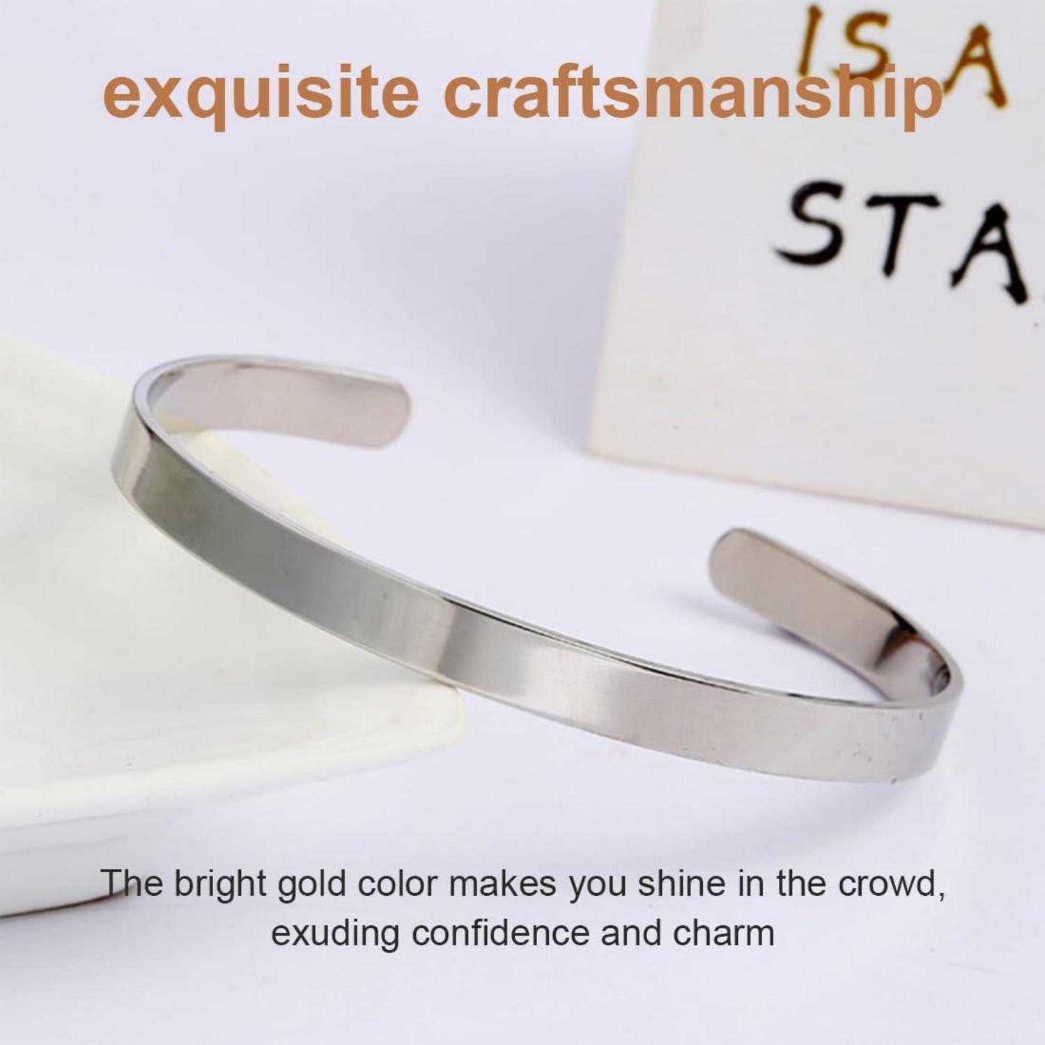 Edelstahl Armreif Oval Verstellbar Silber Paare Geschenk