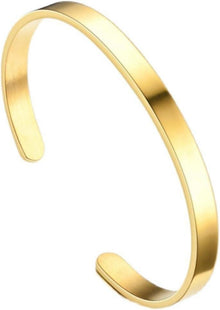 Goldenes Armreif Armband Paar Edelstahl Oval Verstellbar Maschette