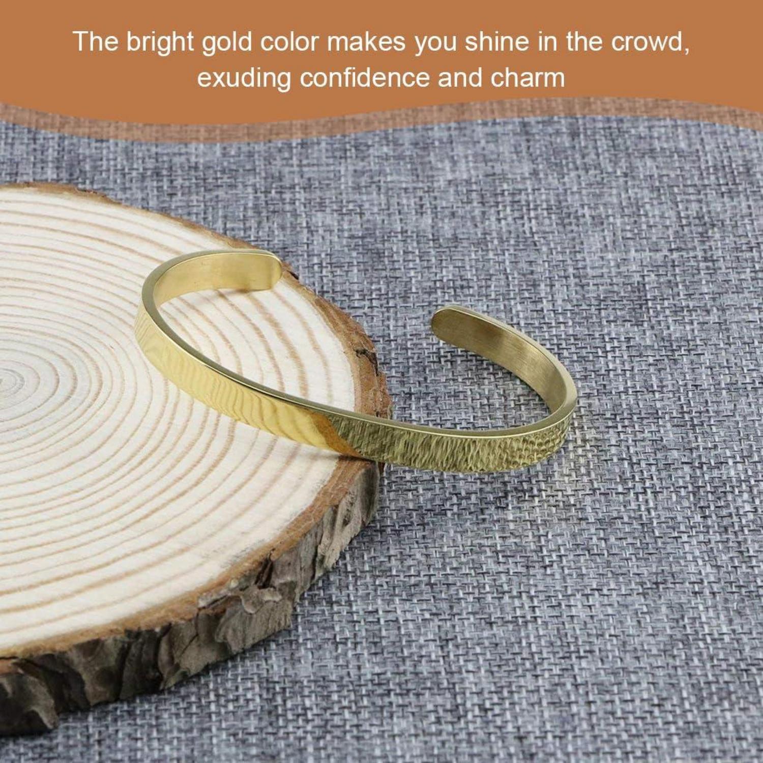 Goldenes Armreif Armband Paar Edelstahl Oval Verstellbar Maschette