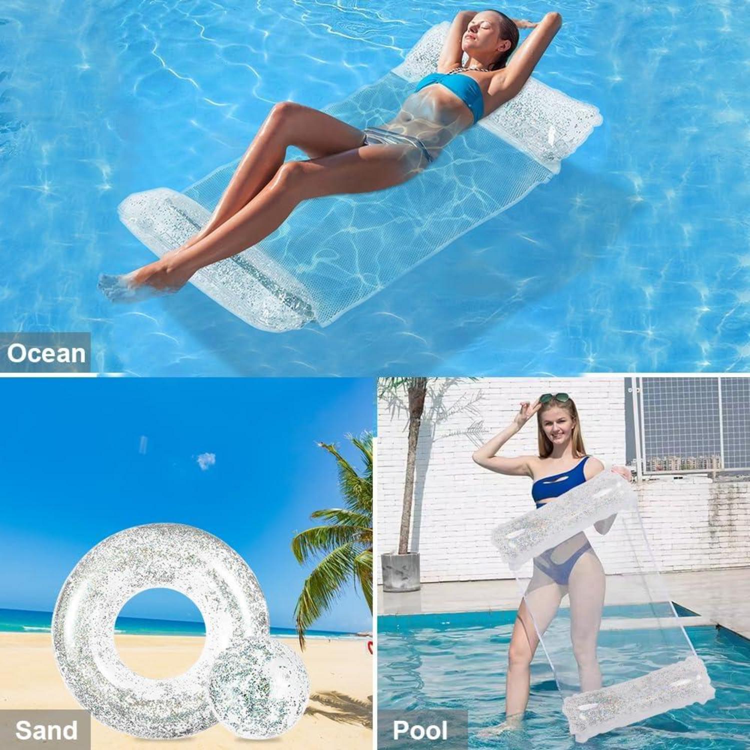 Aufblasbares Pool Spielzeug Set Glitzer Schwimmreifen Strandball