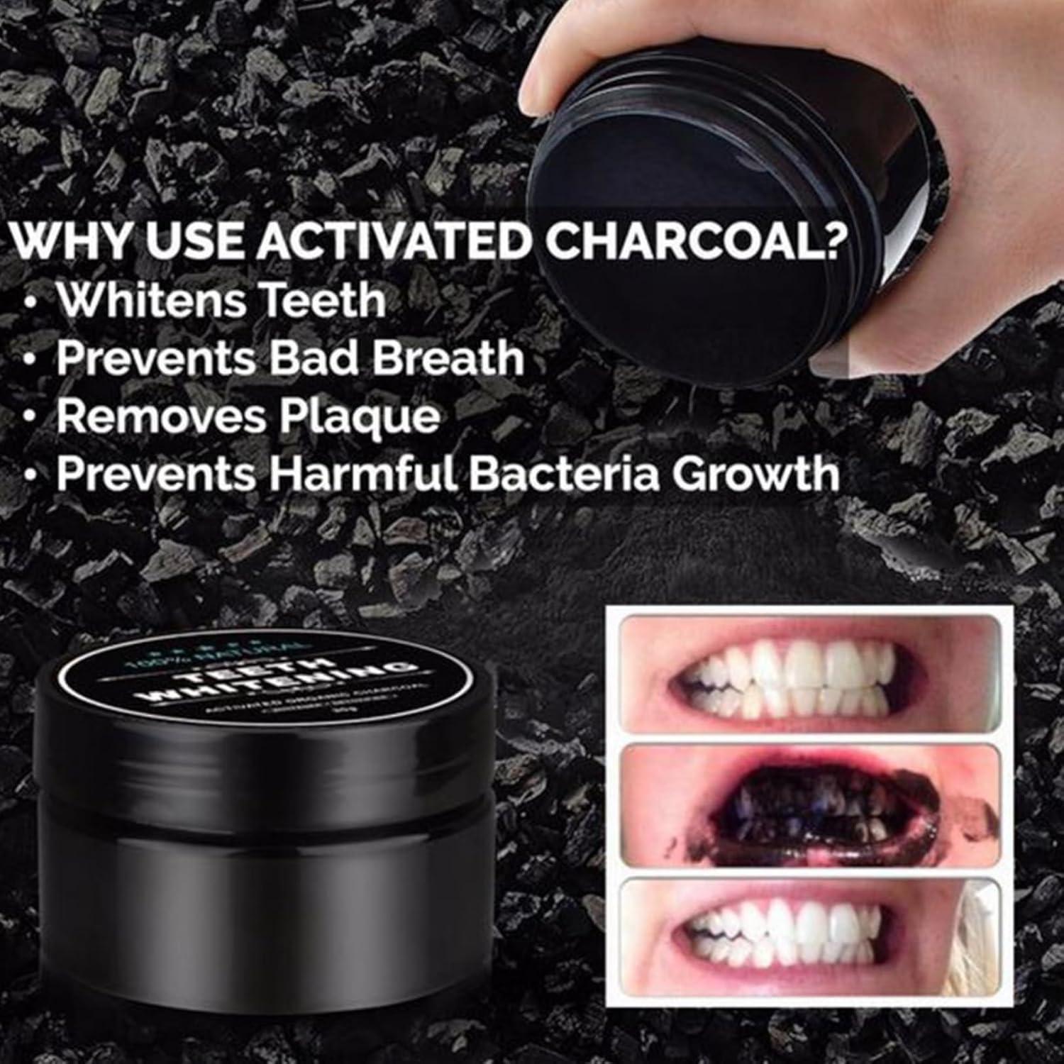 Aktivkohle Zahnaufhellungspulver - Natürliches Teeth Whitening Powder