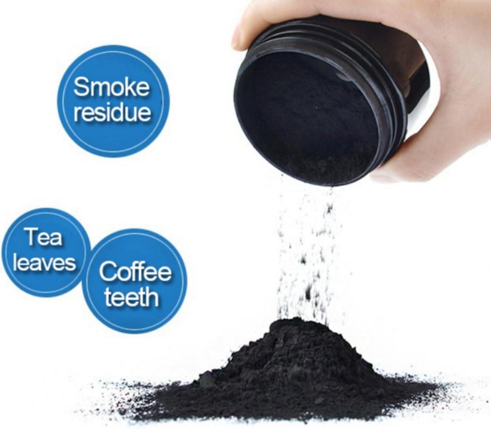 Aktivkohle Zahnaufhellungspulver  Teeth Whitening Powder Zahnweiß Kit