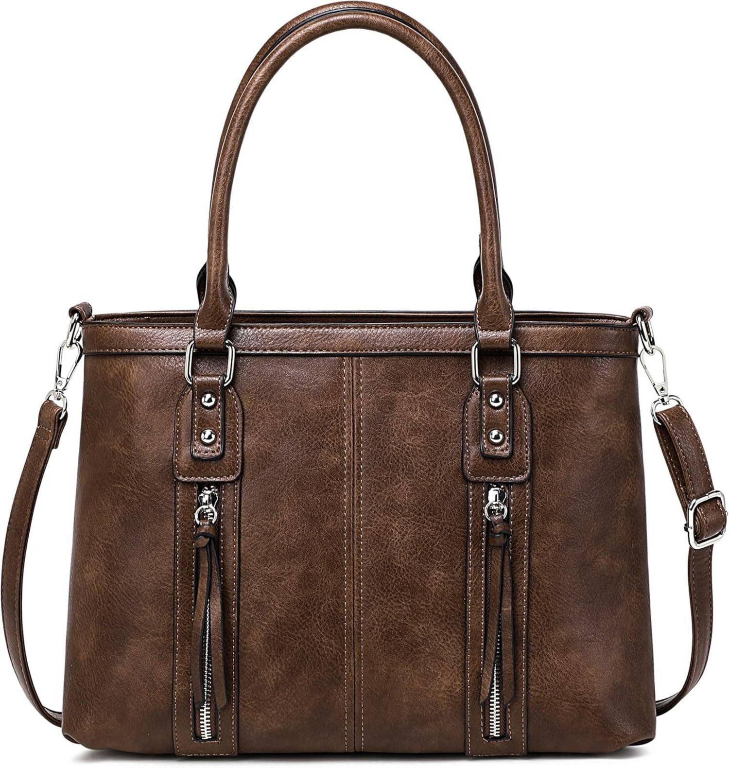 Damen Leder Shopper Handtasche Groß Schultertasche Umhängetasche