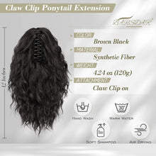 30CM Schwarze Braune Wellige Pferdeschwanzverlängerung Clip