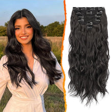 Clip-in Haarverlängerung 50CM Lang Wellig Synthetisches Haarteil