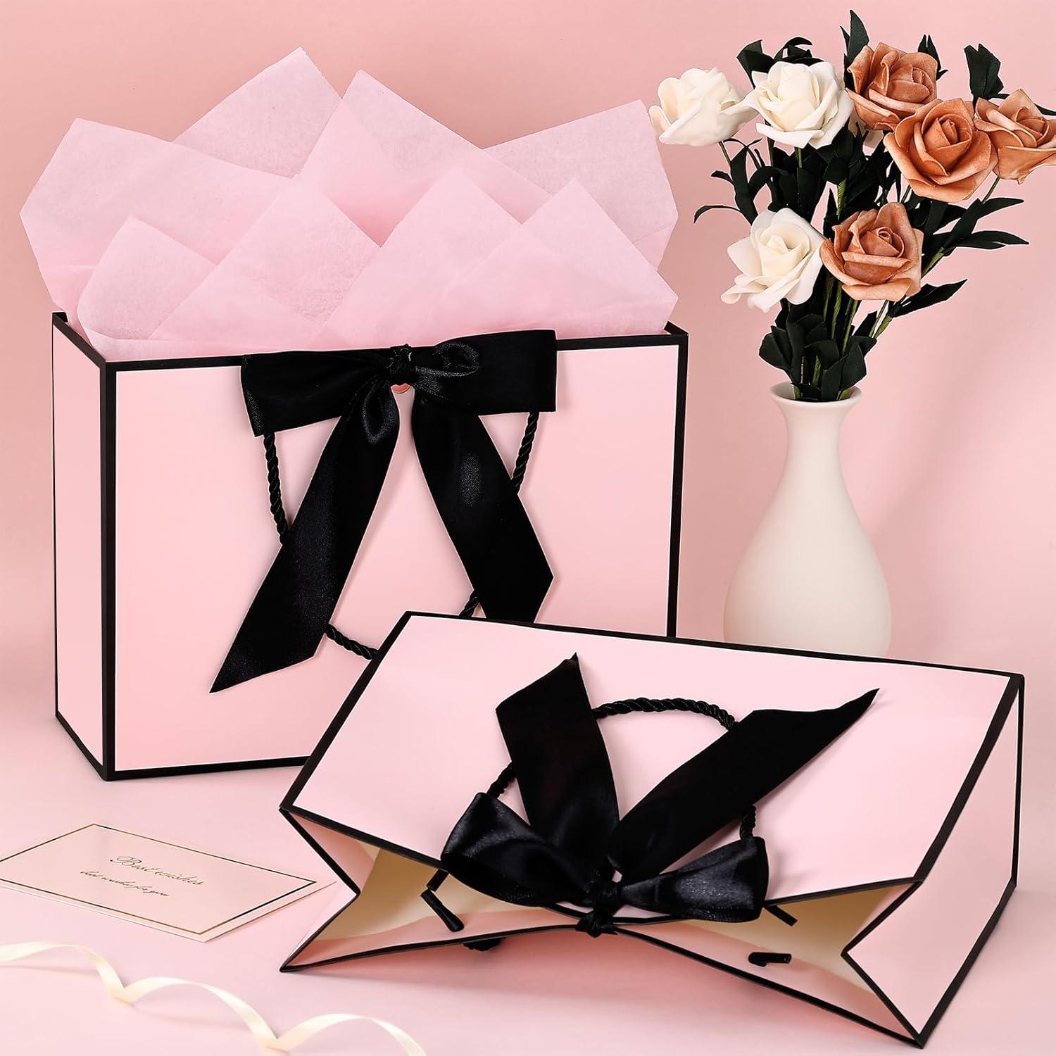 BBLIKE Geschenktüten mit Henkel und Grußkarten - Hochwertige Geschenkverpackung, 2er Set