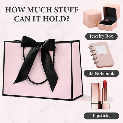 BBLIKE Geschenktüten Rosa Schwarz 2 Taschen 2 Karten 4 Paper