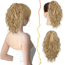 Klauen Clip Blond Pferdeschwanzverlängerung 30CM Wellige Synthetik