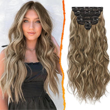Clip in Haarverlängerung Wellig Highlight Balayage Haarteil 50CM