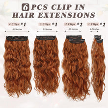 Clip-In Haarverlängerung 50CM Wellig Kupfer Haarextension
