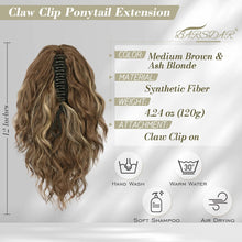 30CM Wellige Pferdeschwanz Haar Extension Clip Braun Blond