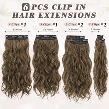 Braune Wellige Haarverlängerung 50CM Lang Clip-In 6PCs