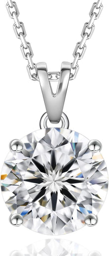 KRKC&CO Moissanit Kette 925 Silber Anhänger 2 Karat VVS1 D mit