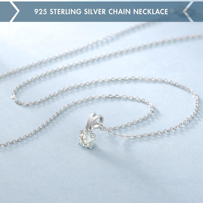 Moissanite Kette Silber 925 mit Anhänger 2 Karat VVS1 D Damen Geschenkbox