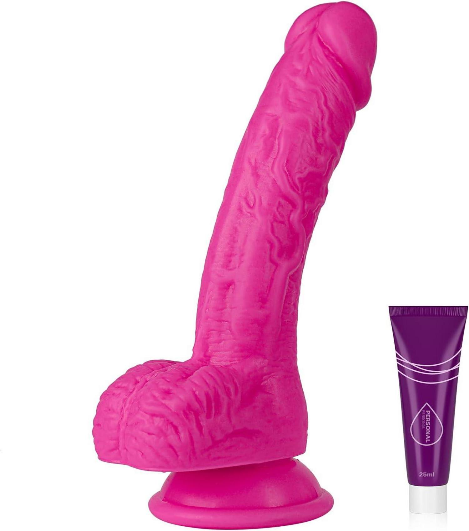 Realistischer Saugnapf Dildo mit Echten Venen und Hoden