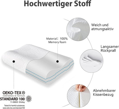 Orthopädisches Memory Foam Kopfkissen mit Höhenverstellung