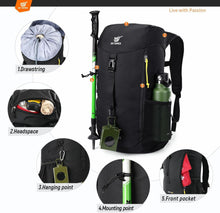 Wanderrucksack 25L Trekkingrucksack Herren Damen Schwarz