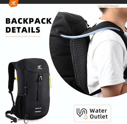 Leichter Wanderrucksack 25L Trekkingrucksack Daypack Schwarz