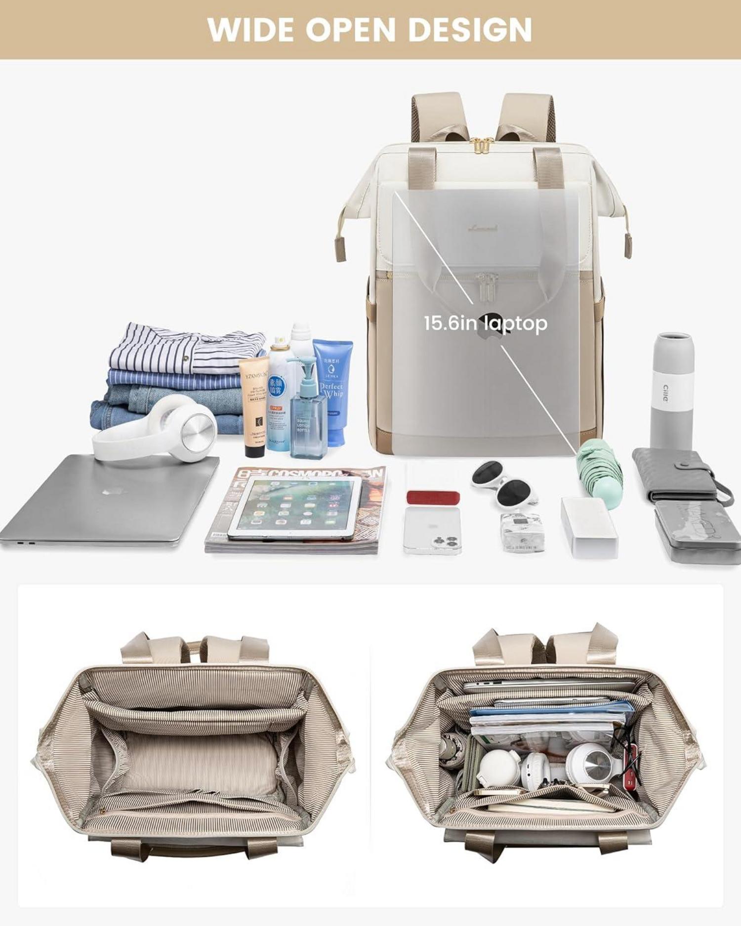 Wasserdichter Damen Laptop Schulrucksack 15,6 Zoll 2 in 1