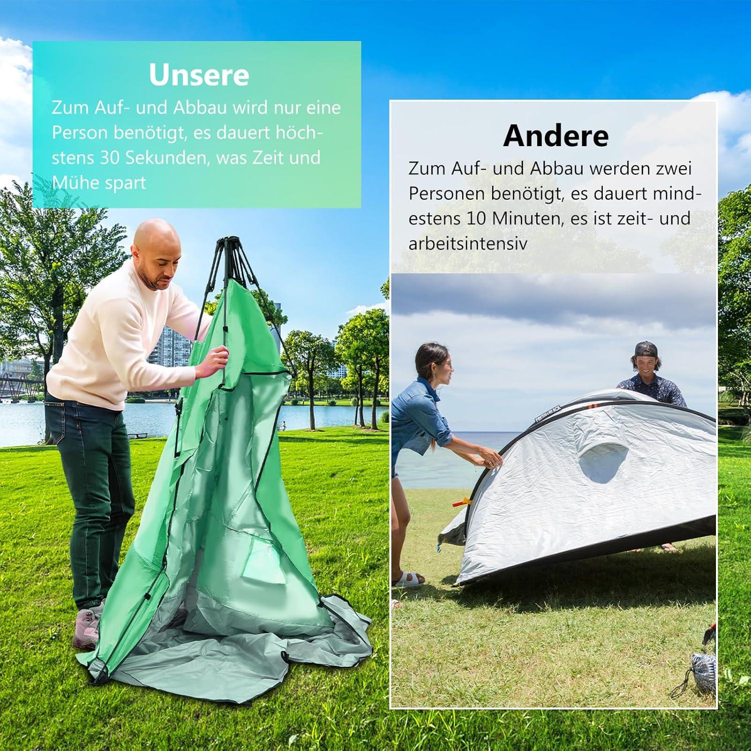 Strandmuschel Quick-Up-Aufbau 3-4 Personen Strandzelt UV-Schutz