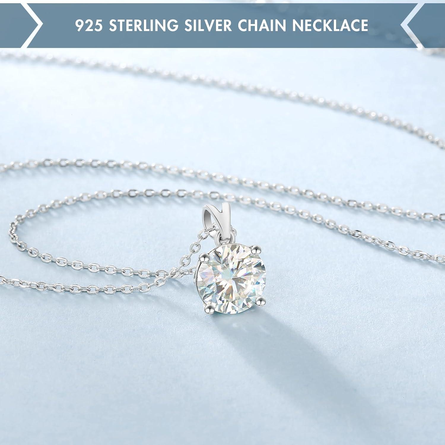 Moissanite Diamant Halskette Silber 925 Anhänger VVS1 Reinheit D 1