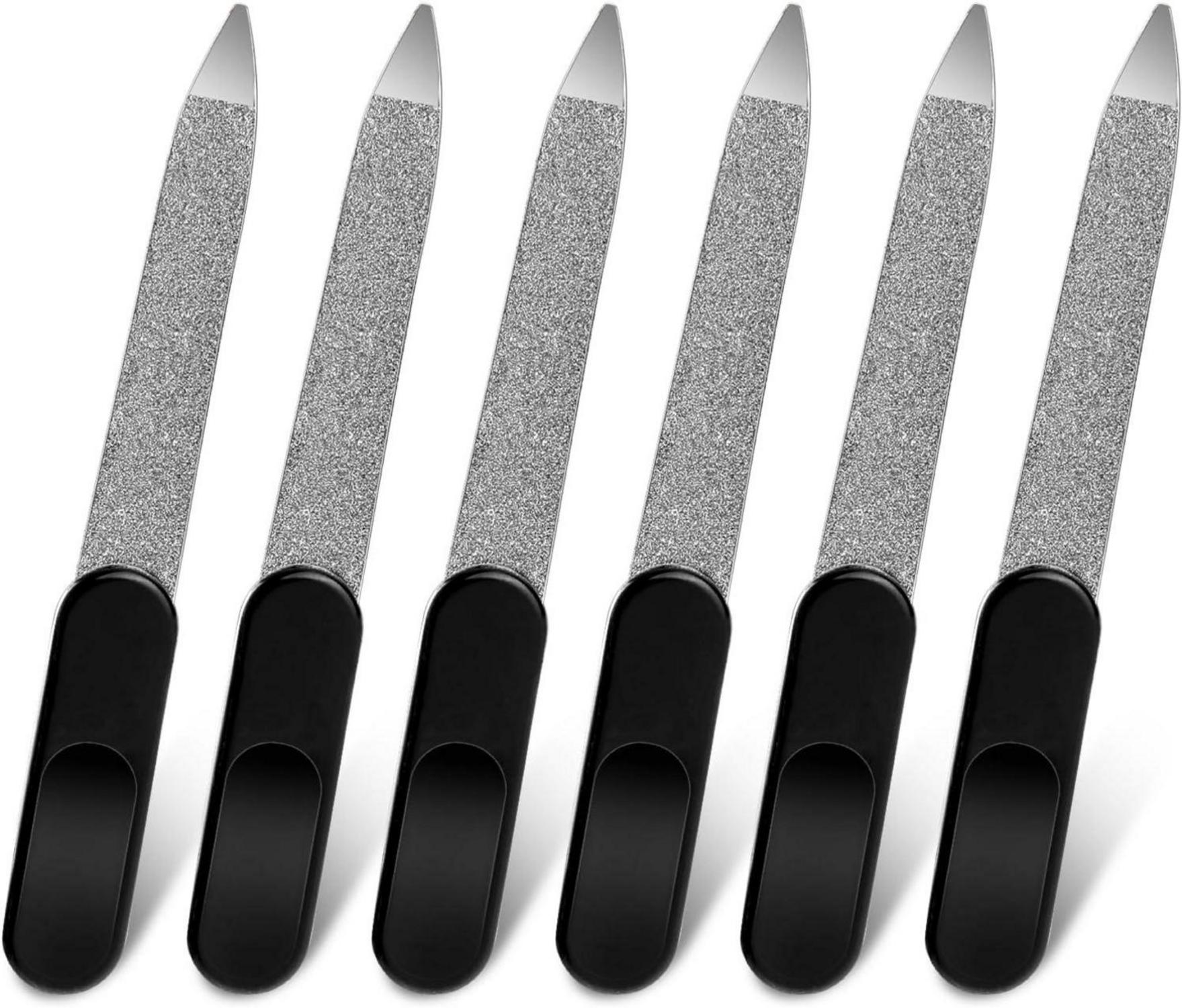 6er Set Mini Schwert Nagelfeile aus Metall für Naturnägel - Profi