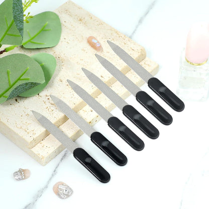 6er Set Mini Schwert Nagelfeilen Edelstahl Fingernagelfeilen Schwarz
