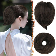 Braune Haarknoten Extensions Synthetisches Haarteil 20cm