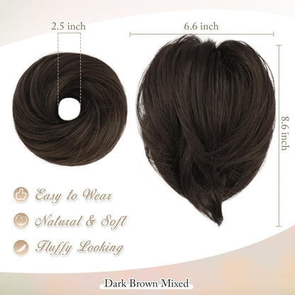 Braune Haarknoten Extensions Synthetisches Haar Scrunchie