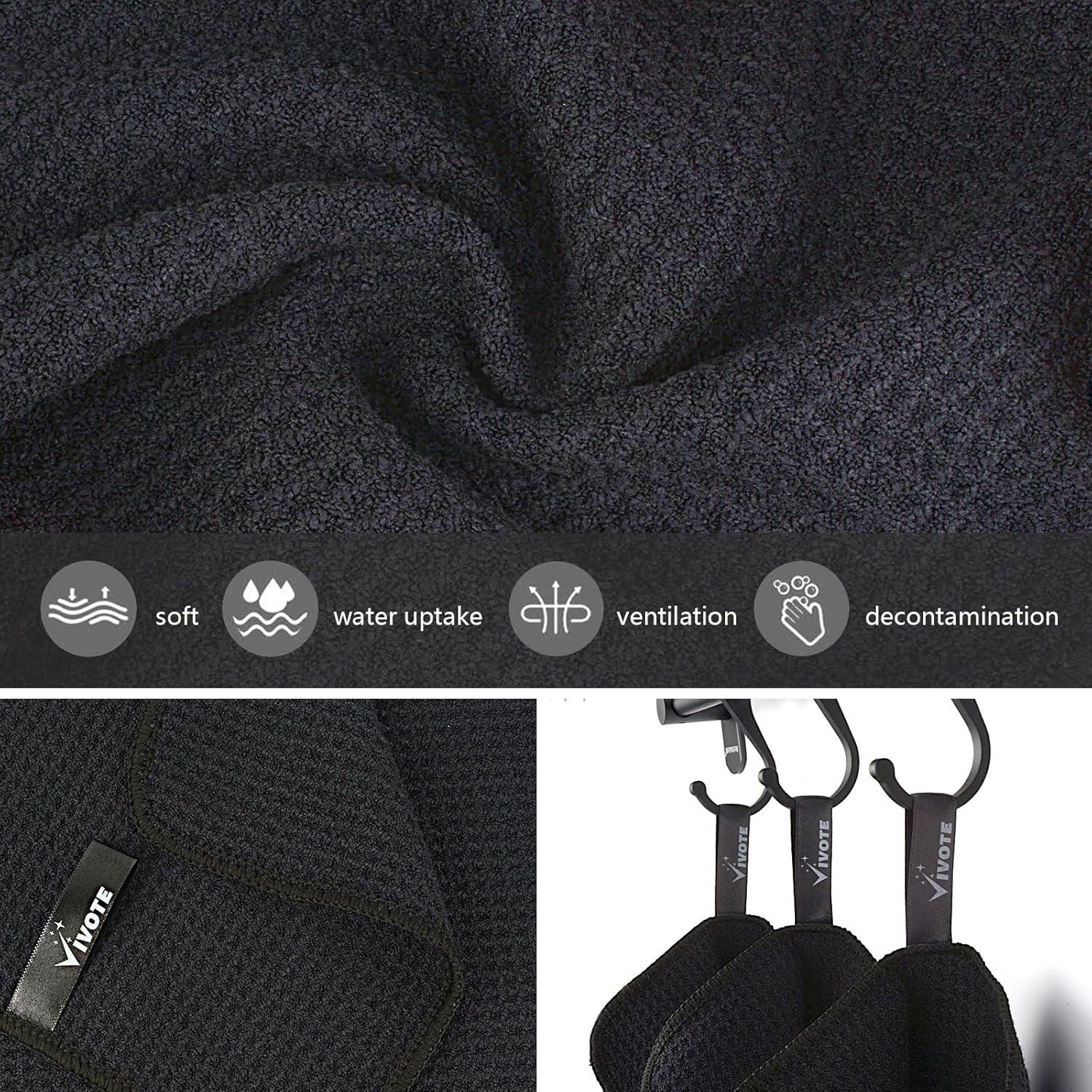 12er Set Schwarz Mikrofasertuch Waffelmuster Küchentücher 20x20cm