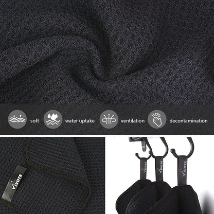 12er Set Schwarz Mikrofasertuch Waffelmuster Küchentücher 20x20cm