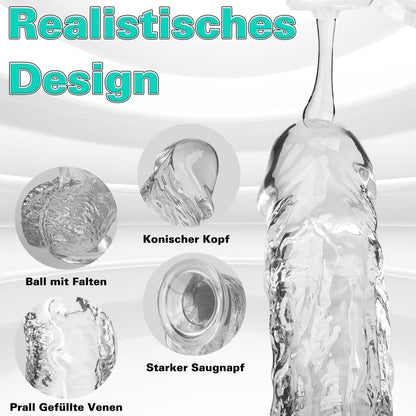 Realistischer Dildo 18CM mit Saugnapf, Echte Venen und