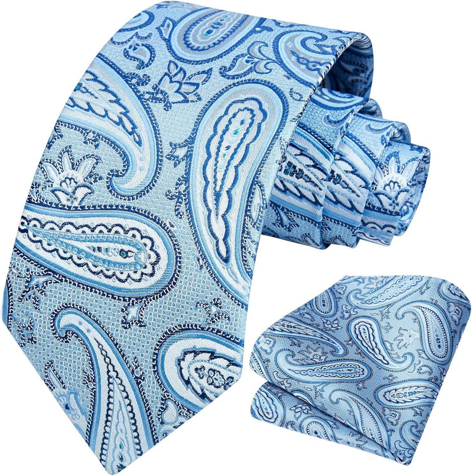 Herren Hochzeit Krawatte Beige Paisley Jacquard Einstecktuch