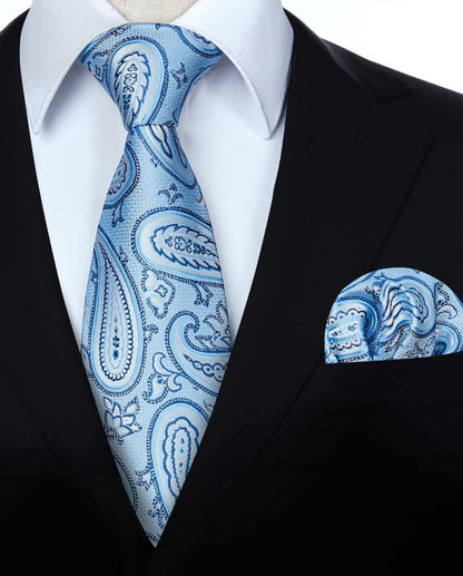 Herren Krawatte Paisley Muster mit Einstecktuch Hochzeit Set