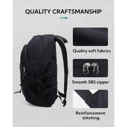 Leichter Wanderrucksack 12L mit Brustgurt – Schwarz