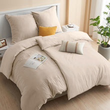 Bettwäsche-Set 135x200 4tlg. Mikrofaser Khaki mit Reißverschluss