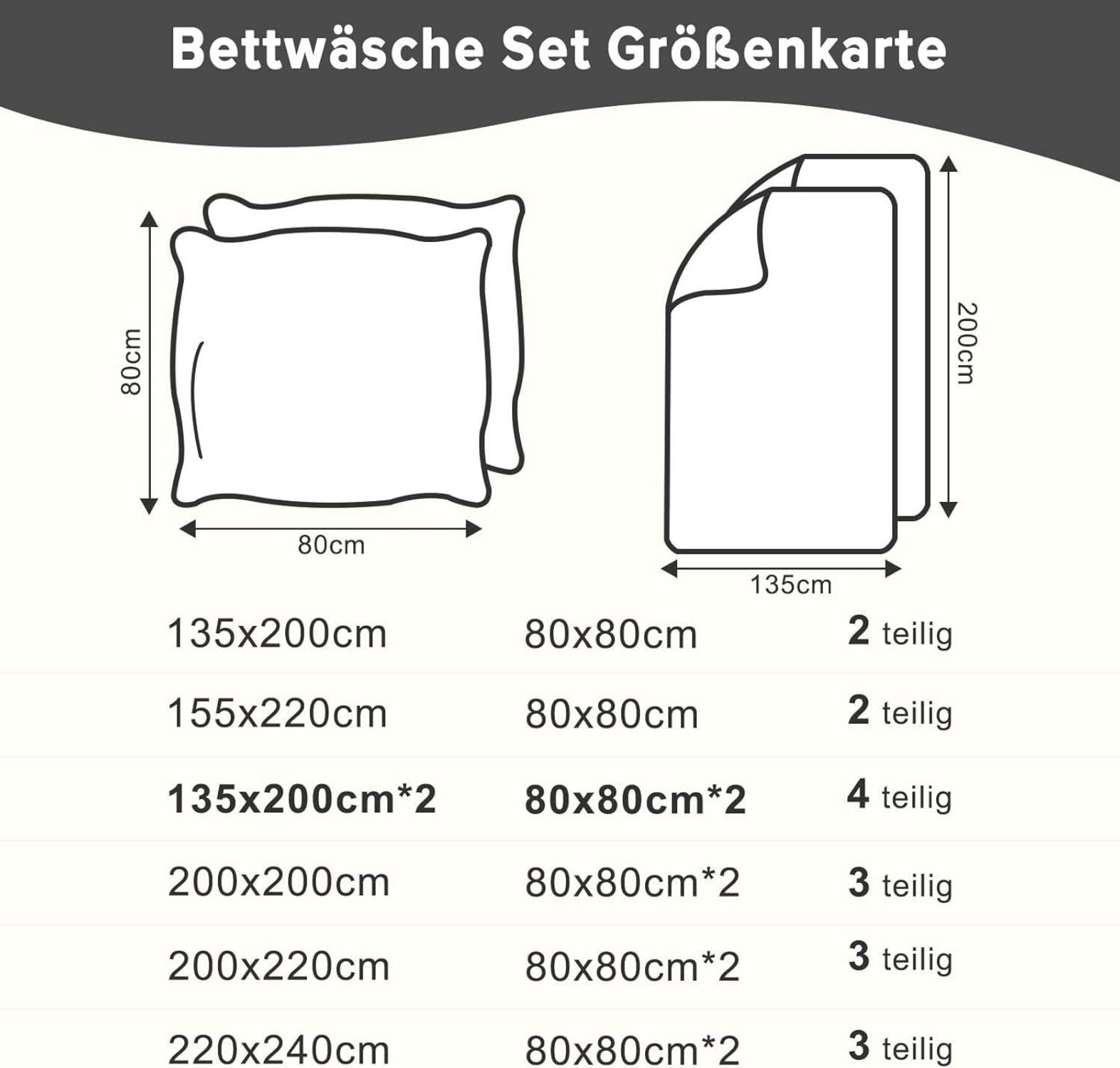 ohano Bettwäsche 135x200 4 tlg. Mikrofaser Set Khaki