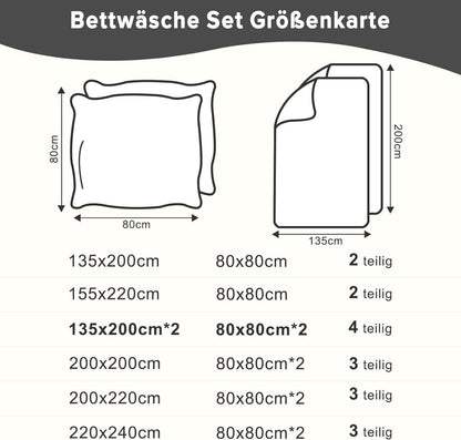 ohano Bettwäsche 135x200 4 tlg. Mikrofaser Set Khaki