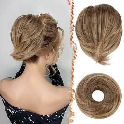 Pferdeschwanz Dutt Haarverlängerung Braun 20cm