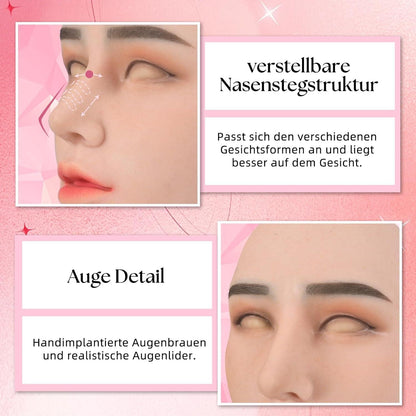 Roanyer Silikon Weibliche Maske Weiche Realistische Haut Gesicht