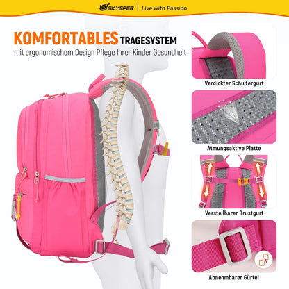 Schulrucksack 18L für Mädchen Teenager Travel Outdoor ECO-GEO_X18-K704