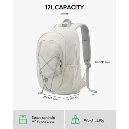 12L Wanderrucksack Mini Sport Backpack für Damen Herren Beige