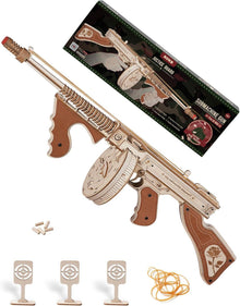 ROKR 3D Holzpuzzle Thompson Submachine Holzmodell Kit mit Gummiband