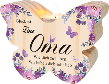 Holz Schmetterling Kerzenhalter Oma Weihnachtsgeschenk