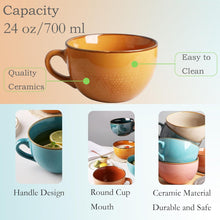 Große Keramik Kaffeetasse 700ml Orange Henkel Tee Müsli